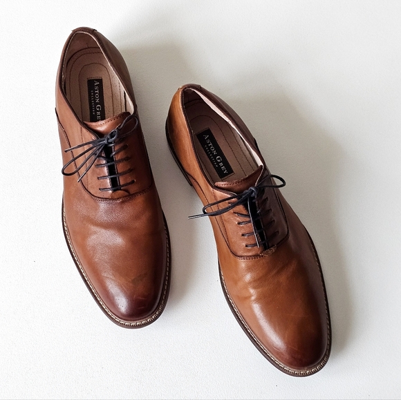 aston grey brown dress shoes ASTON black oxford shoes main image 0